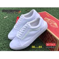 ราคา รองเท้าVans Old Skool เผื่อไซส์ รองเท้าสีขาว รองเท้ากีฬา รองเท้าทำงาน รองเท้าผ้าใบผู้ชายและผู้หญิง (15110579299)