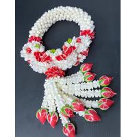 ราคา พวงมาลัยดอกมะลิ และดอกกุหลาบสีแดง ขนาด 14 x 30 ซ ม พวงมาลัยดอกไม้ดินปั้น ทำจากดินไทย (7658862922)