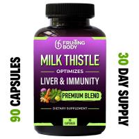 ราคา Milk Thistle Premium Blend Liver Cleanse Detox Immunity Support w Turmeric Holy Basil Ginger Amalaki Natural Liver Formula for Daily Wellness 90 Capsules 30 Day Supply (24423623205)