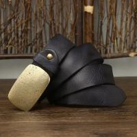 ราคา ของแท้คุณภาพสูงเข็มขัดหนังหนังวัวแท้ขนาด3 8ซม สำหรับผู้ชายสายรัดทองเหลืองหัวเข็มขัดกางเกงยีนส์คาวบอยแนววินเทจหรูหรา (22964420272)