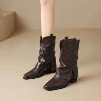 ราคา chloe store DANDELION BOOTS รองเท้าบูทหุ้มข้อ สีน้ำตาล ดำ (23350792082)