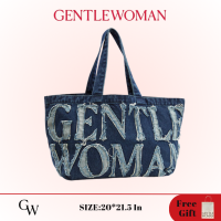 ราคา Gentlewoman Denim Tote Bag Navy กระเป๋าถือ Denim Bag กระเป๋าผ้าเดนิม ผ้ายีนส์ กระเป๋า ถุงใหญ่ กระเป๋ายีนส์ (24554319502)