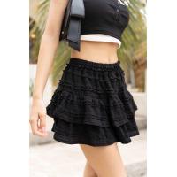 ราคา Vanilla sky Lana skirts กระโปรงกางเกงสีดำเอวยางยืด (21886557483)