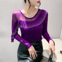 ราคา เสื้อยืดผู้หญิงแขนยาวปักคริสตัลสไตล์ยุโรป ทรงเข้ารูป สีดำ ทรงเข้ารูป แขนยาว คอวี ปกติ ฤดูใบไม้ผลิ (24080695922)