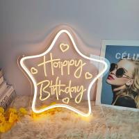 ราคา ป้ายไฟนีออน Happy Birthday ไฟวันเกิด LED USB Happy Birthday Neon Sign USB LED Birthday Light (24427535159)