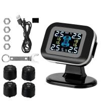 ราคา ระบบเตือนภัยอัตโนมัติ TPMS USB ไร้สายระบบเครื่องวัดความดันลมยางความดันยางรถยนต์ขนาดเล็กพร้อมเซ็นเซอร์ภายนอก4ชิ้น (22934352903)