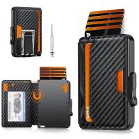 ราคา RFID Blocking Mens Slim Pop up Wallet with Credit Card Holder Minimalis Bifold Wallet (23410571496)