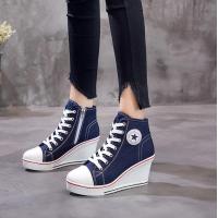 ราคา 2022ใหม่รองเท้าผ้าใบทรงสูงไซส์ใหญ่รองเท้าผู้หญิงส้นตึกส้นตึกรองเท้าผู้หญิงส้นตึกหนารองเท้าผู้หญิงเพิ่มความสูง8ซม (21525576501)