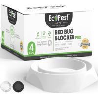 ราคา Bed Bug Interceptors 4 Pack Bed Bug Blocker Pro Interceptor Traps สีขาว กับดักแมลงจอภาพและเครื่องตรวจจับสำหรับขาเตียง (23045843392)