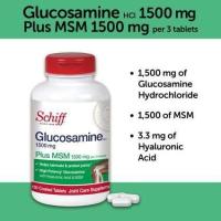 ราคา Schiff Glucosamine Tablets Plus MSM and Hyaluronic Acid 1500mg 150 เม็ด (17212295806)