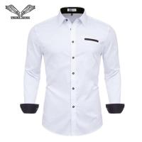 ราคา 2022 new fashion white dress shirts men long sleeve casual social formal shirt men slim fit wedding shirt male clothing tops 1205 (23338400906)
