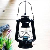 ราคา โคมไฟตะเกียงเจ้าพายุ ตะเกียงโบราณ หลอด LED ใช้ไฟฟ้า 220 v สีดำ ใหญ่ (325022816)