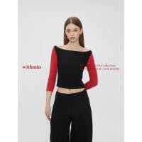 ราคา WITHMIN ดีไซน์ต้นฉบับ เสื้อยืดแขนยาว ที่มีการออกแบบเข้ารูป ช่วยให้ดูเพรียว ดีเทลการตัดต่อที่มีเอกลักษณ์ผ้า2สีต่อกัน (23116161243)
