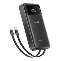 ราคา Kuulaa พาวเวอร์แบงค์ 10000mAh 22 5W Power Bank with Built in Cable Fast Charging Powerbank with Digital LED Display for iPhone 16 15 14 13 12 Huawei Xiaomi Samsung พาวเวอร์แบงค์แบบมีสายจอแสดงผลดิจิตอล