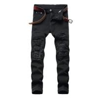 ราคา GanGdun READY STOCK New Mens denim pants clothing zipper skinny biker jeans men slim fit justin bieber jean Vintage ripped blue denim men jeans man (17048886249)
