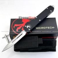 ราคา มีดสปริงขนาดกลาง Microtech New Ultratech หนึ่งคมหนึ่งหยัก ใบเงิน Combat Troodon 00556 D E Automatic Knife (21763502550)