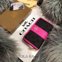 ราคา กระเป๋าสตางค์โค้ช กระเป๋าเงินcoach ใบกลาง แบบซิป สินค้าขายดี (2955308832)