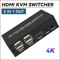 ราคา สวิตช์ HDMI KVM SWITCH 4พอร์ต 2x1 4K HDMI USB SWITCH สวิตช์เลือก เข้า 2 ออก 1 พร้อมตัวควบคุมเดสก์ท็อป แชร์มอนิเตอร์ USB 2 0 4port (20465627579)