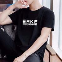 ราคา เสื้อยืดแขนสั้นผ้าฝ้าย Erke สำหรับผู้ชาย ฤดูร้อน 2023 ระบายอากาศได้ดี ทรงหลวม ทรงปกติ คอกลม เสื้อยืดกีฬา (22996848154)