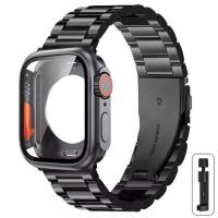ราคา Change to Ultra 2 Case Band For Apple Watch Series 10 9 8 7 6 5 4 SE สายนาฬิกา 41mm 45mm 44mm 40mm เคส Metal Stainless Steel strap for iwatch series 10 42mm 46mm สายนาฬิกาสแตนเลส Change To Ultra 2 49m