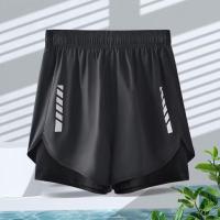 ราคา แคมป์ กางเกงกีฬาขาสั้นสำหรับผู้ชายวิ่งปั่นจักรยานมาราธอนแห้งเร็วซับในผ้าไหมน้ำแข็งการฝึกซ้อมฟิตเนสบาสเกตบอลสามกางเกงขาสามส่วน (23223693213)