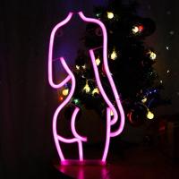 ราคา LB0P Neon Sign Lady Back LED Neon Lights Signs for Wall Decor Battery and USB Powered Neon Sign for Bedroom Bar Man Cave (23793316247)