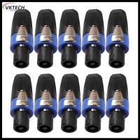 ราคา Vktech 10x 4 Pole Audio Speaker Plugs Twist Lock Connectors for Neutrik NL4FC (24542026363)