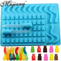 ราคา Mujiang 50 Cavity Bear Silicone Gummy Chocolate Sugar Candy Jelly Molds Snake Worms Ice Tube Tray Mold Cake Decorating Tools (19811234411)