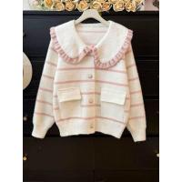 ราคา เสื้อคลุมคาร์ดิแกนผ้าทวิตขนมิ้งค์ทรงสวยแต่งลายริ้วน่ารักเสื้อกันหนาวผ้าทวิตสไตล์เกาหลี (23183731702)