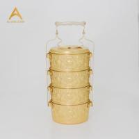 ราคา ปิ่นโตลายไทย อะลูมิเนียม ชุบสีอะโนไดซ์ 4 ชั้น สวย (9967114945)