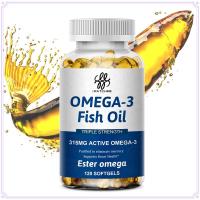 ราคา Omega 3 Fish Oil Capsule DHA and EPA Soft Gel Fish Oil Supplement Support Brain Eyes and Heart Health Stress Reliever Improve Immune System Supplements for Women and Men 120 Capsules (24390682200)