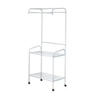 ราคา ราวแขวนตั้งพื้นพร้อมตะกร้าชั้นล่าง เหล็กเคลือบ KASSA HOME รุ่น 407 ขนาด 79 x 43 5 x 182 ซม สีขาว (23895396345)