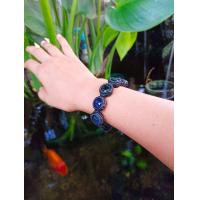 ราคา กำไล ข้อมือ ไหลน้ำพี้ ของแท้100 จัดส่งฟรี ไหล 5หัว5สี ฟ้าน้ำเงินดำเขียวขาว (18356339910)