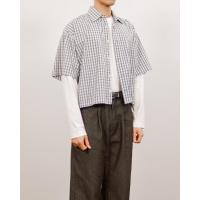 ราคา COMPOSE Extra Cropped Shirt in Plaid Navy Off White เสื้อเชิ้ตแขนสั้น ทรงครอปสั้นพิเศษ ลายสก็อตสีกรม ขาว (24421531962)
