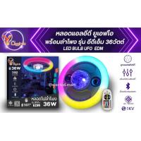 ราคา หลอดไฟ LED งานสังสรร E27 พร้อม ลำโพงบลูทูธ 36W ตั้งค่าสลับแสงได้ รุ่น EDM มีระบบกันไฟกระชาก สวยงามพร้อมความไพเราะ (10811613620)