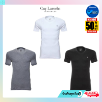 ราคา Guy Laroche BODY FIT 100 Cotton Short Sleeve V Neck T Shirt for Men in Black White Grey (21948229268)