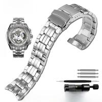 ราคา สายนาฬิกาหนังสิลิโคนผสมเหล็กสำหรับผู้ชาย Casio Edifice EF 550 EF 524D สายโลหะแบบหัวเข็มขัดแบบพับสองด้าน กลไกแบบกลางๆ (21923490815)