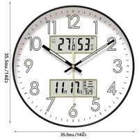 ราคา Non Ticking Wall CLOCK นาฬิกาแขวนผนังเรืองแสงใน Dark Home Decor พร้อมปฏิทิน 10 12 14 นิ้วดิจิตอลขนาดใหญ่จอแสดงผล Night (24389701898)
