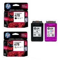 ราคา ตลับหมึก HP 678 สีดำ HP 678 สีหมึกแท้ประกันศุนย์ ชุด ตลับดำ ตลับสี (8124276584)