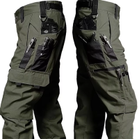 ราคา Mens Color Block Straight Leg Cargo Pants Loose Casual Multi Pockets Outdoor Pants Mens Trendy Work Pants for Hiking Outdoor (24555712781)