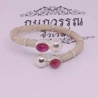 ราคา กำไลเงินเเท้ 92 5 กำไลหางช้างสีขาวล้วน หรือ หางช้างเผือก ทับทิมแท้ (8999143199)