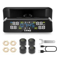 ราคา หน้าจอพลังงานแสงอาทิตย์ TPMS เครื่องวัดความดันลมยางตัวแจ้งเตือนแรงดันยางพร้อมเซ็นเซอร์4ตัวเตือนอุณหภูมิ Smarttpu (24568252291)