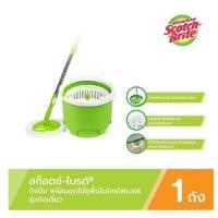 ราคา ชุดถังปั่น รุ่นถังเดี่ยว 3M พร้อมไม้ถูพื้นไมโครไฟเบอร์ สก๊อตช์ ไบรท์ Scotch Brite Single Spin Mop (23269894019)