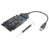 ราคา M 2 NGFF MSATA to USB 3 0 Adapter Converter Reader Card with SATA Cable Portable Flash Drive Support SATA SSD (24537085356)