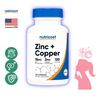 ราคา นูทรีคอสท์ ซิงค์ 15 mg คอปเปอร์ 2 mg x 120 เม็ด สังกะสี ทองแดง Nutricost Zinc Copper กินร่วมกับ แอสต้าแซนทีน คอลลาเจน กลูต้าไธโอน พิกโนจินอล วิตามินซี (24208181649)