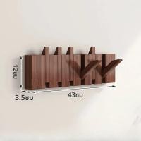 ราคา 1pcs ไม้ Coat Rack ติดผนัง Coat Rack ติดผนังตะขอสําหรับแขวนเสื้อ กุญแจ หมวก เสื้อคลุมและผ้าเช็ดตัว พืช กระเป๋า (23673840698)