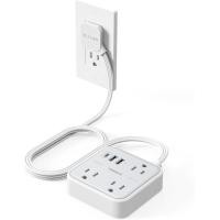 ราคา TESSAN Flat Extension Cord With USB Type C Surge Protector Power Strip Ultra Thin Flat USB Wall Charger Extension Cable (23643161502)