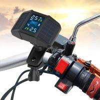 ราคา Motorcycle TPMS Temperature Monitoring Alarm System LCD Display USB Solar Charging With 2 External Sensors Motor Tire Pressure Tyre (15205184389)