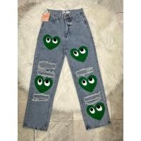 ราคา LNBU8122 กางเกงยีนส์ทรงกระบอก แต่งขาดๆเซอร์ๆ งานDIYปะผ้าลายหัวใจ สีสดใส (21415904140)