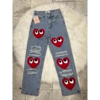 ราคา LNBU8122 กางเกงยีนส์ทรงกระบอก แต่งขาดๆเซอร์ๆ งานDIYปะผ้าลายหัวใจ สีสดใส (21415904136)